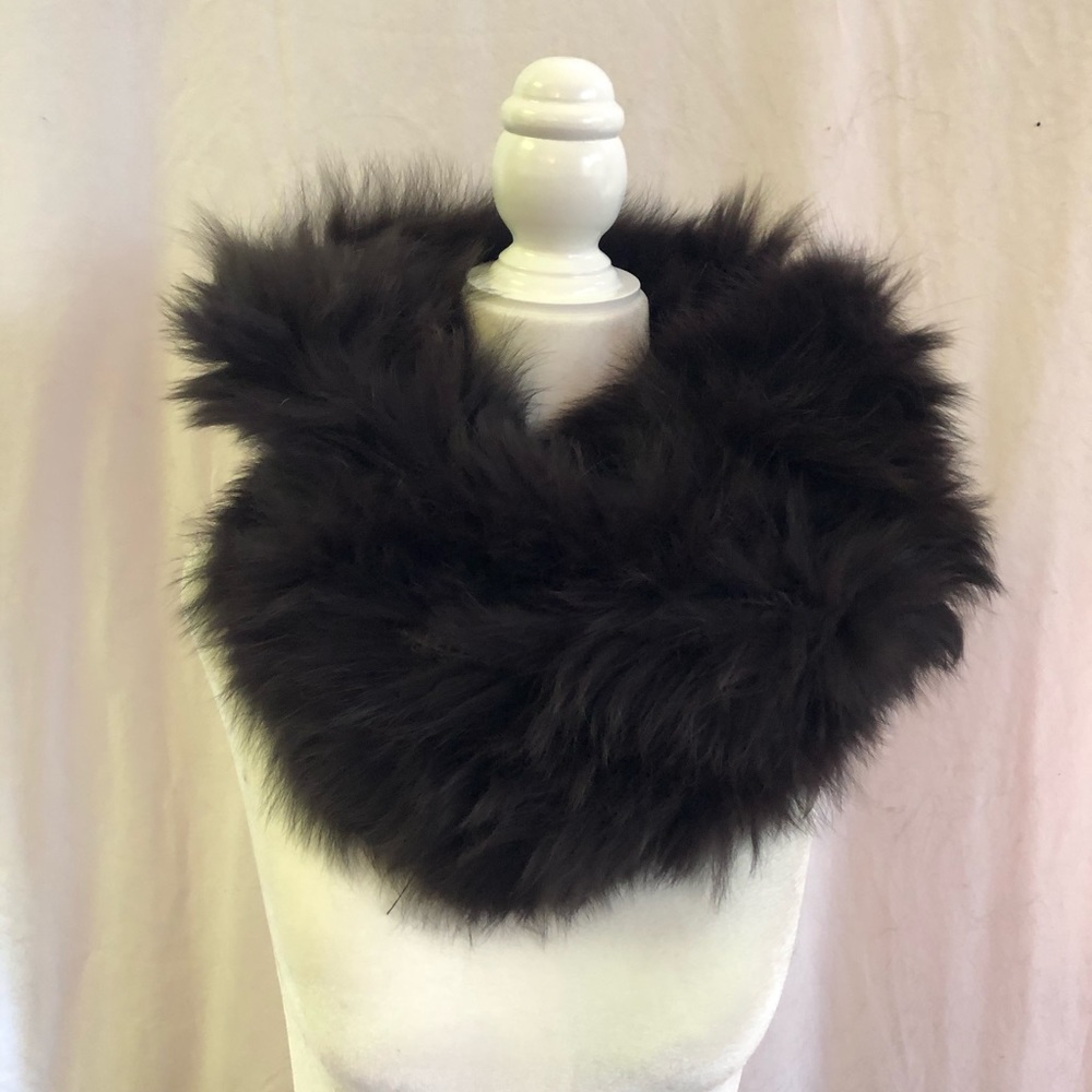 SOLD Knitted Dark Espresso Fox Neckwarmer